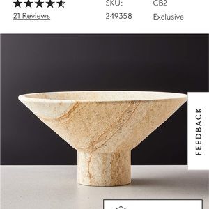 CB2 DUNE FOOTED SANDSTONE BOWL